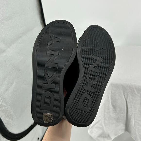 Women's Black Gold Toe DKNY Pen Platform Wedge Sandals Sz 9.5M LRT-2308 - Picture 8 of 8